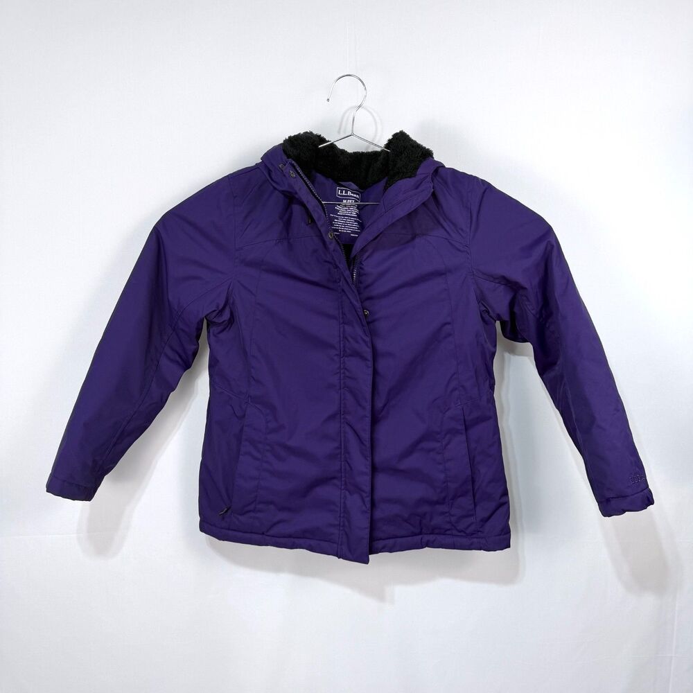 L.L. Bean Winter Flax Fur Purple Coat Women's Medium Petite